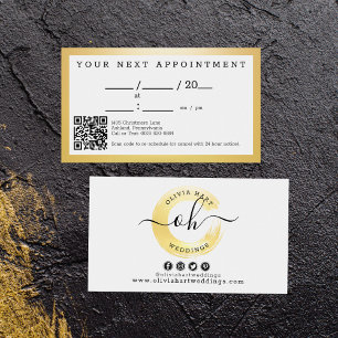 Elegante Gold Paint Swash Chic Logo Ernennung Visitenkarte