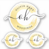 Elegante Gold Paint Swash Logo Custom Decal Aufkleber (Vorderseite)