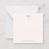Elegante Gold Palm Tree Note Card Mitteilungskarte (Vorderseite)