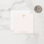Elegante Gold Palm Tree Note Card Mitteilungskarte (Vorderseite/Rückseite Beispiel)