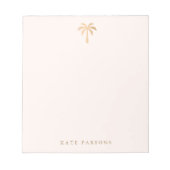 Elegante Gold Palm Tree Note Card Notizblock (Vorderseite)