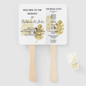 Elegante Gold Palm Verlass Wedding Program Hand Fa Fächer (Vorne und Hinten)