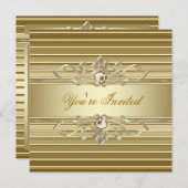 Elegante Gold-Party Einladungen (Vorne/Hinten)