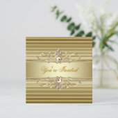 Elegante Gold-Party Einladungen (Stehend Vorderseite)