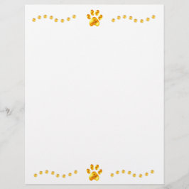 Elegante Gold Paws Paper Sheets