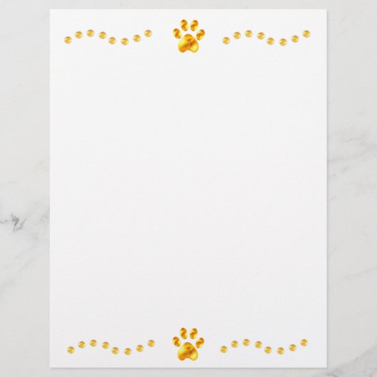 Elegante Gold Paws Paper Sheets (Vorderseite)