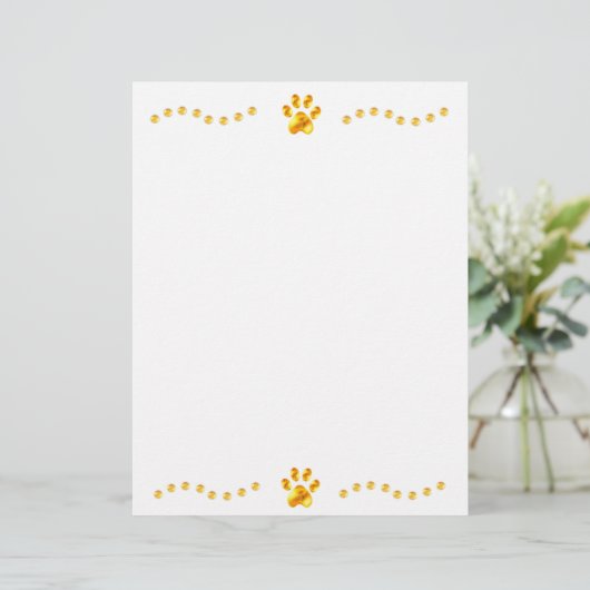 Elegante Gold Paws Paper Sheets (Stehend Vorderseite)