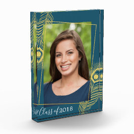 Elegante Gold Peacock Abschluss Class of Fotoblock