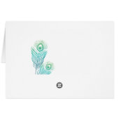 Elegante Gold Peacock Wedding Dankeschön Card (Rückseite Horizontal)