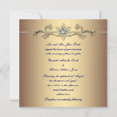 Elegante Gold Peacock Wedding Einladung (Rückseite)