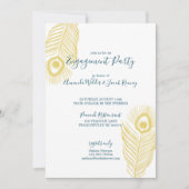 Elegante Gold Peacock Wedding Engagement Party Einladung (Vorderseite)