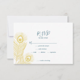 Elegante Gold Peacock Wedding RSVP Cards