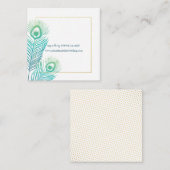 Elegante Gold Peacock Wedding RSVP Cards Begleitkarte (Vorne/Hinten)