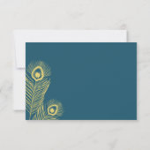 Elegante Gold Peacock Wedding RSVP Cards Karte (Rückseite)