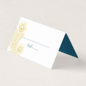 Elegante Gold Peacock Wedding Tischnummer Cards Visitenkarten (Vorderseite)