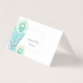 Elegante Gold Peacock Wedding Tischnummer Cards Visitenkarten (Rückseite)