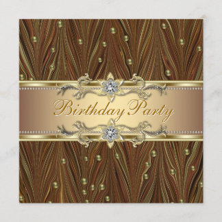 Elegante Gold Pearls Geburtstagsparty Einladung