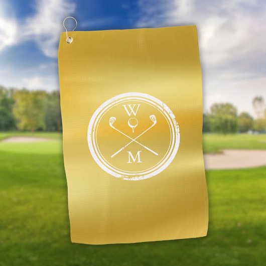 Elegante Gold Personalisiert Monogram Initials Golfhandtuch