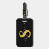 Elegante Gold Personalisiert Monogram Modern Simpl Gepäckanhänger (Vorderseite vertikal)