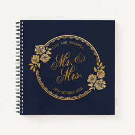 Elegante Gold Personalisiert Wedding | Gästebuch Notizblock