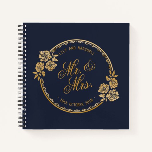Elegante Gold Personalisiert Wedding | Gästebuch Notizblock (Vorderseite)