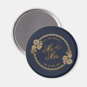 Elegante Gold Personalisiert Wedding | KÜHLSCHRANK Magnet (Vorderseite/Rückseite)