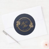 Elegante Gold Personalisiert Wedding | SIEGEL Runder Aufkleber (Umschlag)