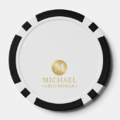 Elegante Gold Personalisierte Trauzeugen Pokerchips (Rückseite)