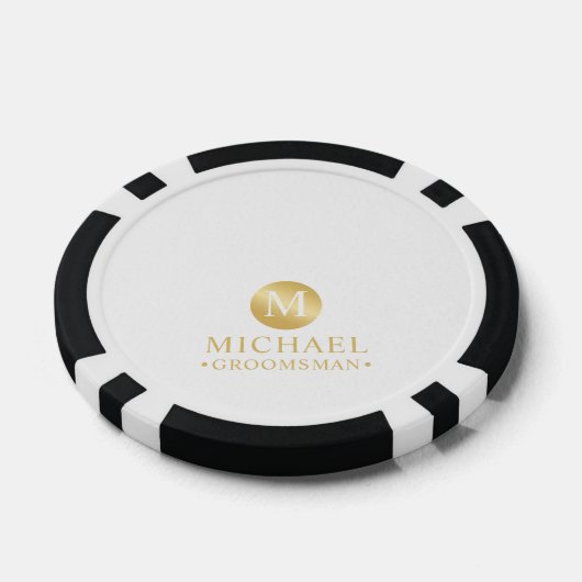 Elegante Gold Personalisierte Trauzeugen Pokerchips (Einzeln)