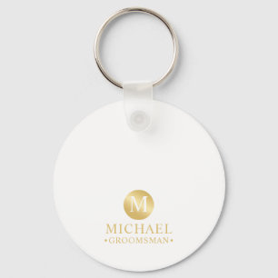 Elegante Gold Personalisierte Trauzeugen Schlüsselanhänger