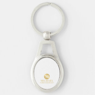 Elegante Gold Personalisierte Trauzeugen Schlüsselanhänger