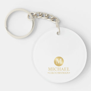 Elegante Gold Personalisierte Trauzeugen Schlüsselanhänger