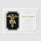 Elegante Gold Physicians Assistant Graduation Part Pergament Einladungen (Vorderseite)