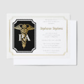 Elegante Gold Physicians Assistant Graduation Part Pergament Einladungen (Versetzt)