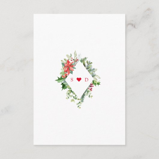 Elegante Gold Pine Berry Weihnachten Begleitkarte (Rückseite)