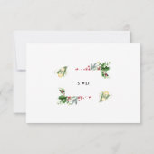 Elegante Gold Pine Berry Weihnachtsbälle Hochzeit Save The Date (Rückseite)