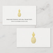 Elegante Gold Pineapard Wedding Website Cards Begleitkarte (Vorne/Hinten)