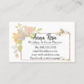 *~* Elegante Gold Pink Lavendel Wasserfarbe Blume Visitenkarte (Rückseite)