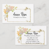 *~* Elegante Gold Pink Lavendel Wasserfarbe Blume Visitenkarte (Vorne/Hinten)