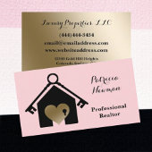 Elegante Gold Pink Realtor Business Card Visitenkarte