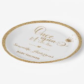 Elegante Gold Prinzessin einmal auf eine Time Baby Pappteller (Schrägansicht)