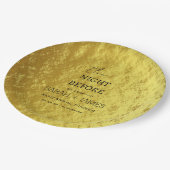 Elegante Gold Probe Abendessen am Abend Pappteller (Schrägansicht)