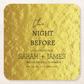 Elegante Gold Probe Abendessen am Abend Rechteckiger Pappuntersetzer (Vorderseite)
