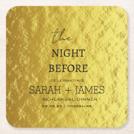 Elegante Gold Probe Abendessen am Abend Rechteckiger Pappuntersetzer