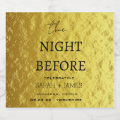 Elegante Gold Probe Abendessen am Abend Schaumweinetikett (Einzelnes Label)