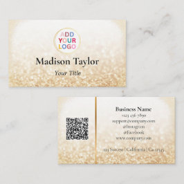 Elegante Gold QR Code Business Card mit Logo Visitenkarte