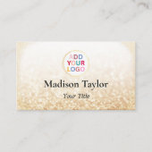 Elegante Gold QR Code Business Card mit Logo Visitenkarte (Vorderseite)
