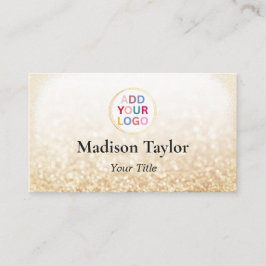 Elegante Gold QR Code Business Card mit Logo Visitenkarte