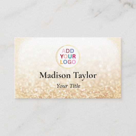 Elegante Gold QR Code Business Card mit Logo Visitenkarte (Vorderseite)