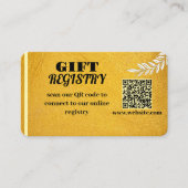 Elegante Gold QR Code Geschenk Registrierungseinga Begleitkarte (Vorderseite)